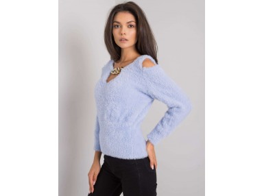 Pull col V - bleu clair