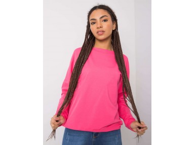 Sweat-shirt col rond - fluo rose