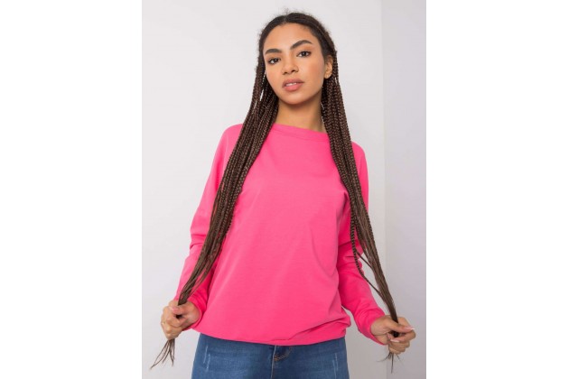 Sweat-shirt col rond - fluo rose