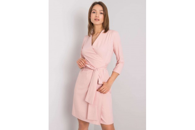 Robe courte portefeuille - rose clair