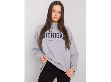 Sweat-shirt avec inscription - gris