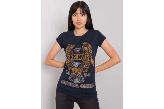 T-shirt en coton - bleu marine