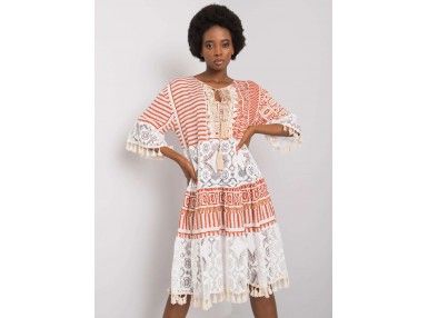 Robe avec un imprimé - orange foncé