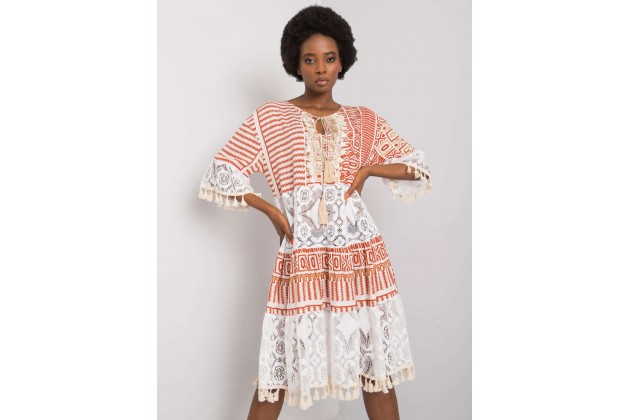 Robe avec un imprimé - orange foncé