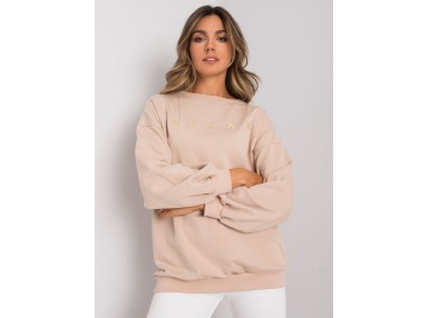 Sweat femme en coton - beige