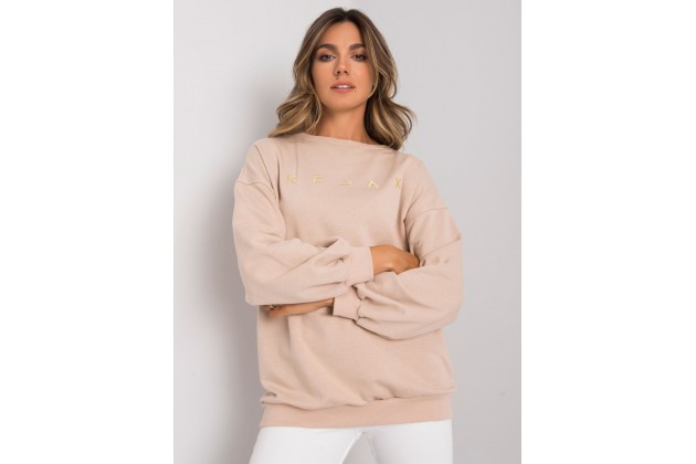 Sweat femme en coton - beige