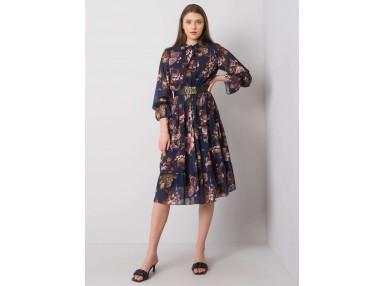 Robe avec un imprimé - bleu marine