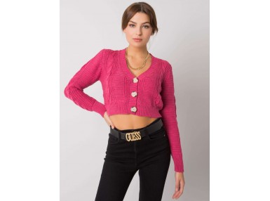 Gilet à boutons - rose foncé