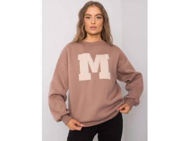Sweat-shirt col rond - beige foncé