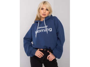 Sweat à capuche imprimé femme - bleu marine