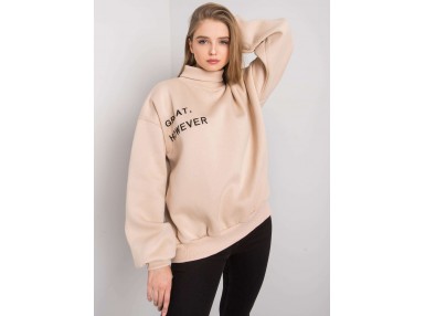 Sweat -shirt à encolure ronde - beige