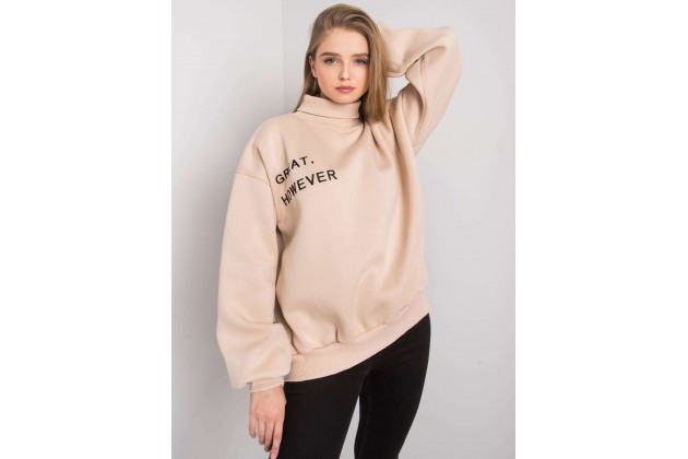Sweat -shirt à encolure ronde - beige
