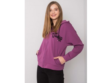 Sweat à capuche imprimé femme -  violet foncé