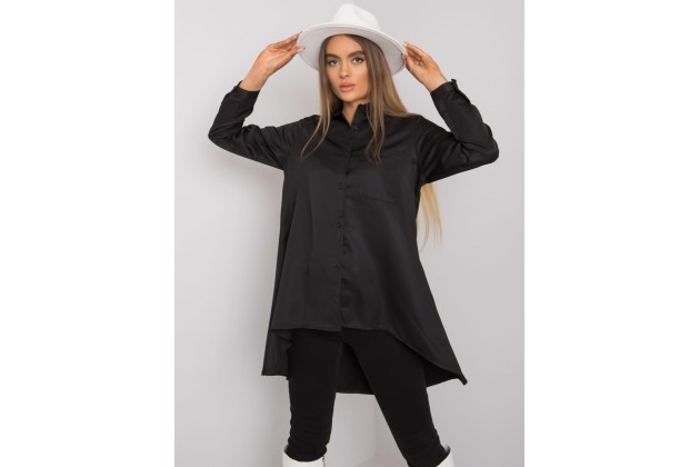 Chemise asymétrique pour femme - noire