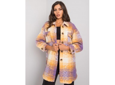 Chemise boutonnée à carreaux - mauve