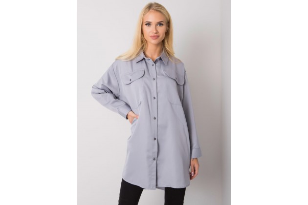 Chemise asymétrique pour femme - gris