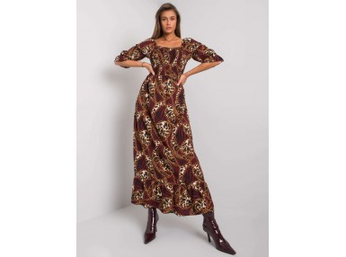 Robe longue avec un imprimé - bordeaux