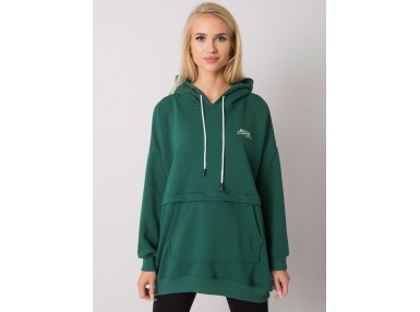 Sweat à capuche long - vert foncé