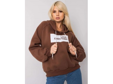 Sweat à capuche imprimé femme - marron foncé