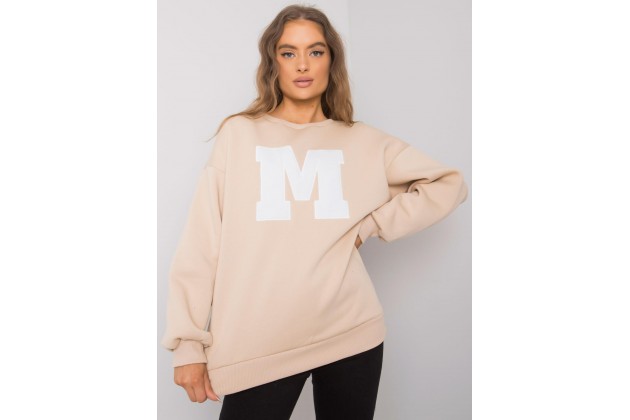Sweat-shirt col rond - beige clair
