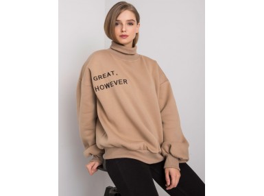 Sweat -shirt à encolure ronde - beige foncé