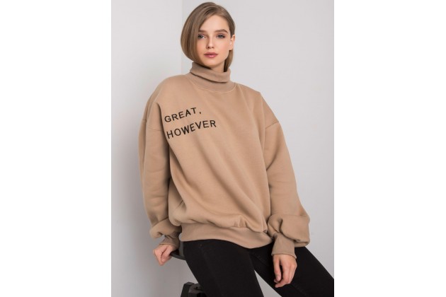 Sweat -shirt à encolure ronde - beige foncé