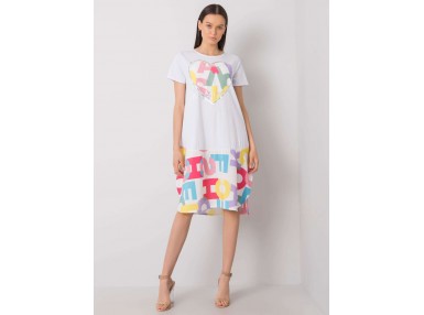 Robe d'été avec un imprimé - blanche