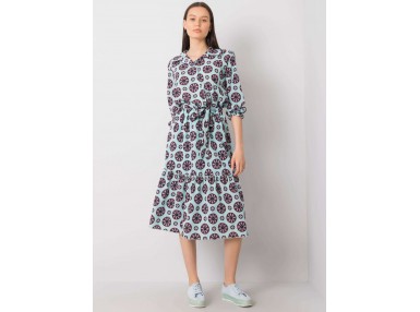 Robe longue à volants - menthe