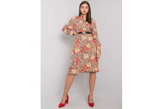 Robe longue en coton - beige foncé