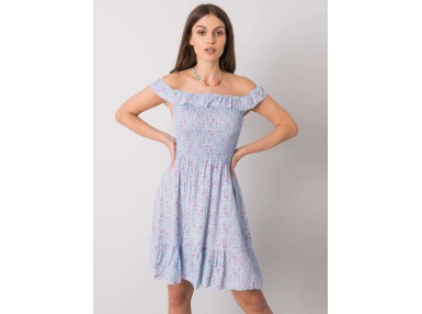 Robe d'été avec un imprimé - bleu clair