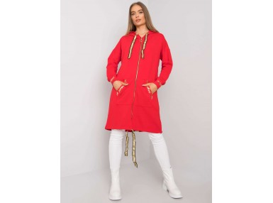 Sweat zippé -rouge