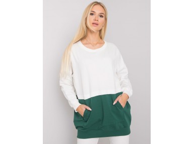 Sweat bicolore - blanc et vert
