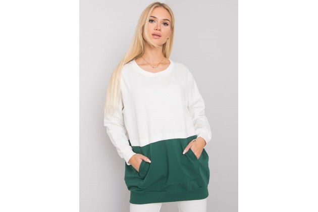 Sweat bicolore - blanc et vert