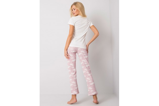 Pyjama blanc et rose