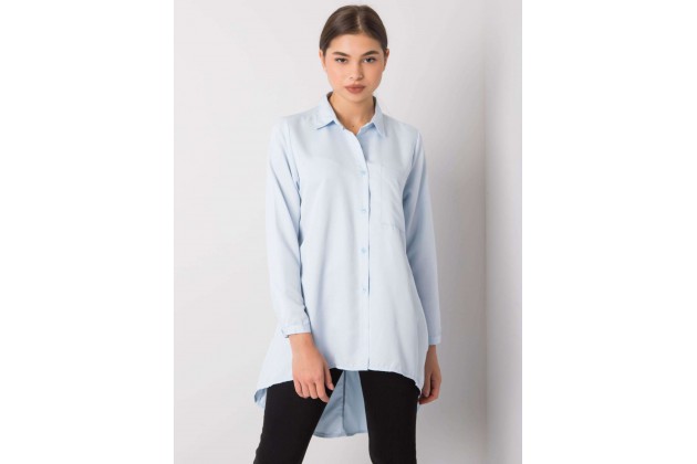 Chemise asymétrique pour femme - bleu clair