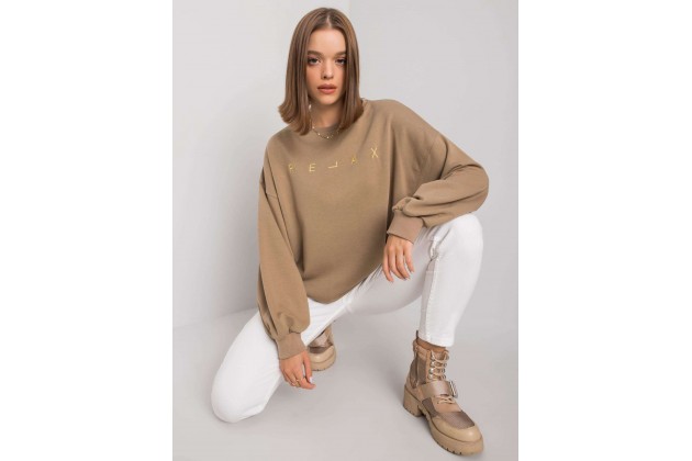 Sweat femme en coton - beige foncé