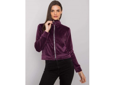 Sweat à capuche zippé - violet foncé