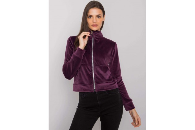 Sweat à capuche zippé - violet foncé