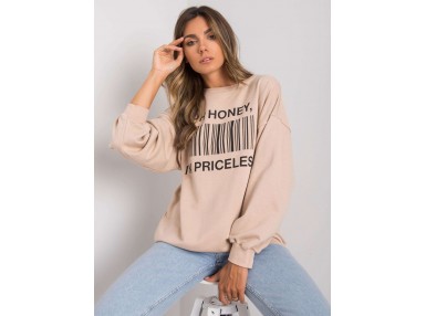 Sweat-shirt avec inscription - beige