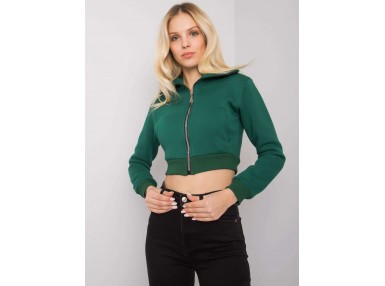 Sweat court zippé - vert foncé