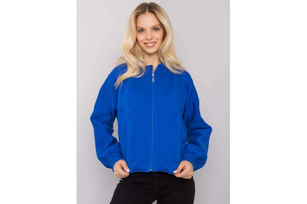 Sweat court zippé - bleu cobalt
