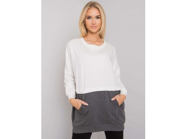 Sweat bicolore - blanc et gris