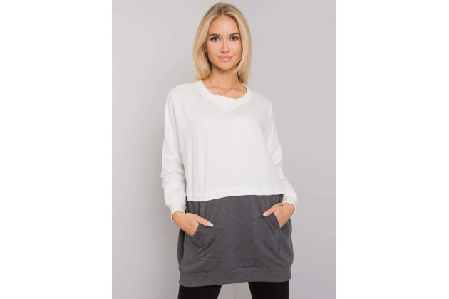 Sweat bicolore - blanc et gris