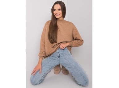 Sweat -shirt à encolure ronde - camel