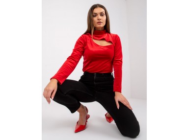 Top à col roulé - rouge