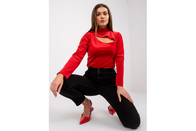 Top à col roulé - rouge