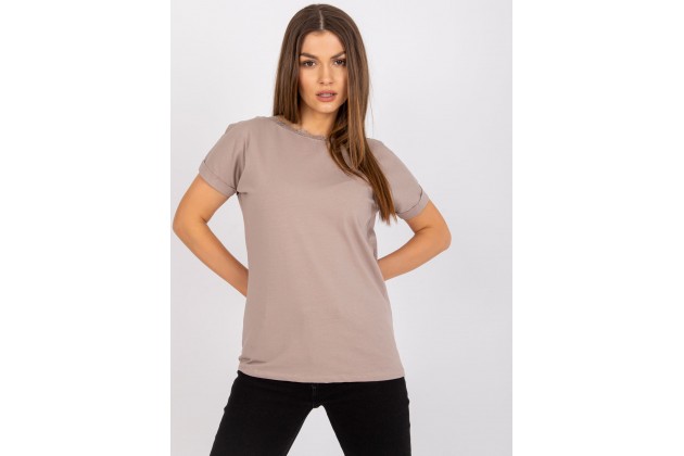 T-shirt en dentelle - beige foncé