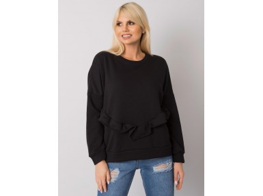 Sweat -shirt à encolure ronde -noire
