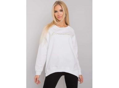 Sweat -shirt à encolure ronde et imprimé -blanc
