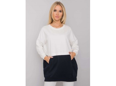 Sweat bicolore -blanc et bleu marine
